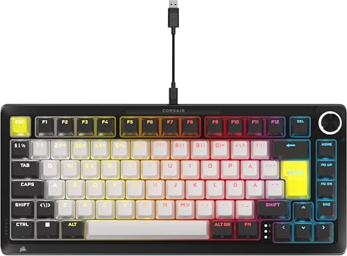 Corsair MAKR PRO 75 Hall Effect DIY Wired Magnetic Mechanical Gaming Keyboard – 75% Layout, MGX Hyperdrive Switches, Dual Actuation, Rapid Trigger, FlashTap SOCD, 8,000Hz, UK Layout – Black
