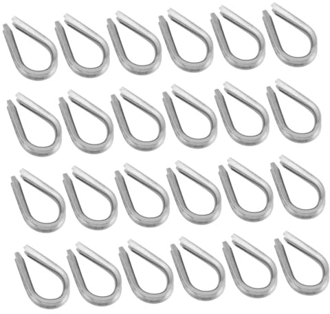 TOYZFRIENDY Guardacabos de Acero Inoxidable 304 Anillos de Protección Triangular M6 Dedal de Cuerda para Crimpar Cables Paquete de 30 Piezas Herramienta para Eslingas de Cable y Uso