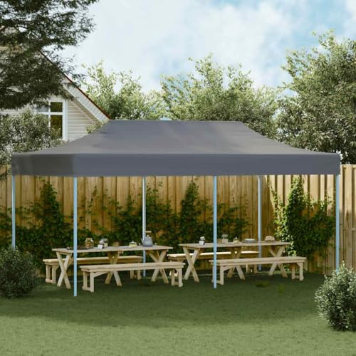 Nqyjm Tonnelle de Jardin Extérieur Tente de Réception Pliable 3 x 6 m Anthracite, Pavillon Chapiteau pour Mariage, Fêtes, Camping, événements Commerciaux