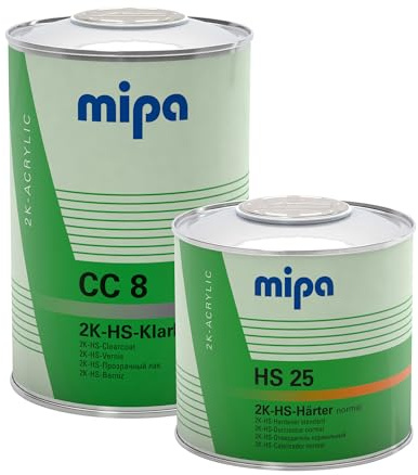 MIPA 2K-HS-Klarlack CC 8 Set - 1.5 Liter Hochglanz-Klarlack mit Härter & Verdünnung, VOC-konform, High-Solid Acryl für PKW & Nutzfahrzeuge