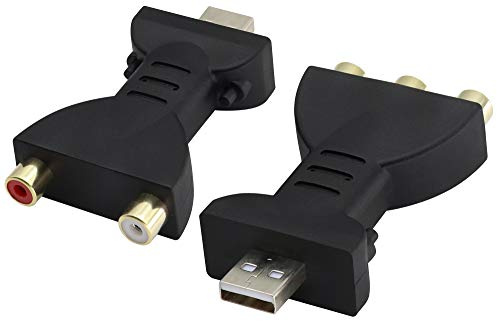 zdyCGTime 2pcs USB 2.0 Male to 2/3RCA Female Jack Splitter Audio Video AV Composite Adapter,1080P AV to USB Connector Cable,Suitable for PC, HDTV, DVD, Projector, etc.