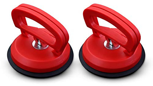 Hwtcjx ventouse carrelage, 2 pièces ventouse pour carreaux, ventouses pour verre, ventouse vitre professionnelle, ventouse pour soulever de vitre, plaques, carrelage, meubles, charge (D115mm)