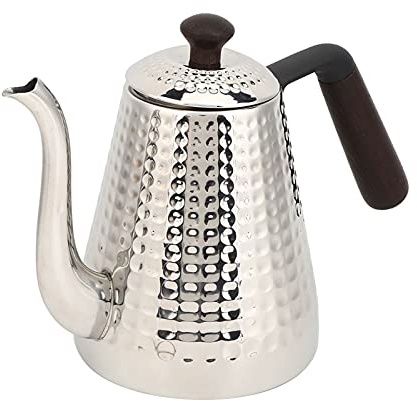 caihuashopping Coffee Pot Coffee Kettle Stainless Steel Coffee Pot Percolator Coffee Kettle Thin Spout Coffee Drip Kettle with Anti-scald Wood Handle Coffee Pots