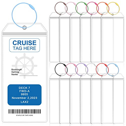 12 Stück Kofferanhänger für Kreuzfahrten, für die meisten Kreuzfahrtanhänger, Dauerhaft Verdickt Wasserfeste PVC Kofferanhänger mit Metallband Kreuzfahrt Gepäckanhänger für Koffer Gepack Tasche