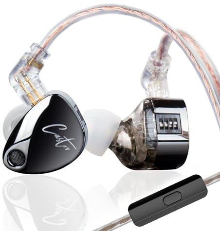 KZ Castor In-Ear-hörlurar 2DD IEM, dynamiska dubbla drivrutiner, trådbundna hörlurar, HiFi in-ear monitorer med förstärkt bas, justerbara IEM-hörlurar (Super Bass-version, med mikrofon)