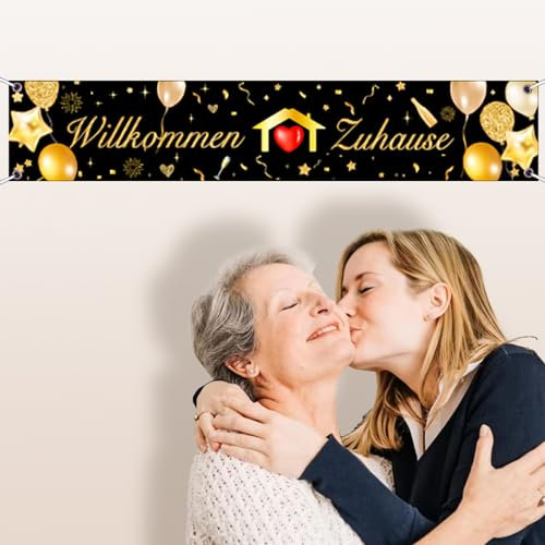 KHIRY 210 * 40 cm Bienvenida a casa Pancarta, Pancarta de decoración de Bienvenida a casa, Adecuada para el Regreso a la Escuela, Familia, decoración de Fiesta de celebración de Regreso a casa