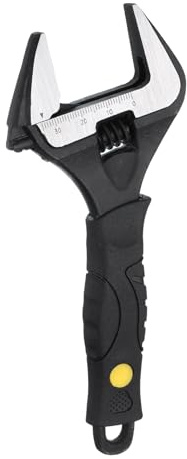 sourcing map Adjustable Wrench 6 Alloy Steel Wrench Set Universal Spanner Wide Opening Jaw Phosphating for End and Plumbing Repairs, Black