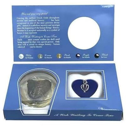 LZYWOD Juego de collar con perla cultivada en ostra, medallón con jaula en forma de corazón de tono plateado con cadena de acero inoxidable, regalos (collar) para el día de San Valentín