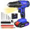 Perceuse Visseuse Sans Fil 21V, Visseuse Devisseuse Sans Fil avec Batterie, 26 Accessoires et Boîte, 45Nm Max, 25+1 Réglages de Couple, 2 Vitesses, Lampe LED, pour la Bricolage à La Maison, Bleu