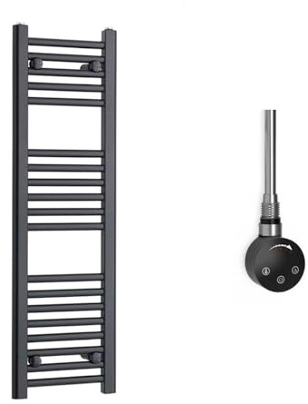 Radiador Toallero Eléctrico Negro 30x80 cm con Termostato 150W