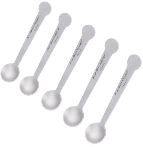 Boundless Voyage Espressolöffel Titan Kaffeelöffel 5 Stück, Rührerlöffel, kleine Löffel für Dessert, Tee, Zucker & Marmelade Geschirrspüler Safe ti1040t (Normal 5pcs)