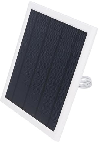 FTVOGUE Cargador de Panel Solar de 6W para Cámaras de Seguridad, Panel Solar Monocristalino IP66 con Puertos Tipo C y Micro USB, Montaje Ajustable para Uso en Exteriores (CSP6W-T-W)