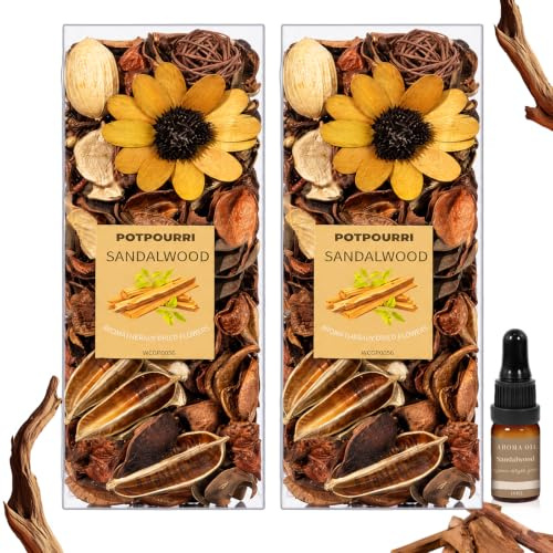 SCENTORINI Sandalwood Potpourri 2 x 120g with 10ml Fragrance Oil