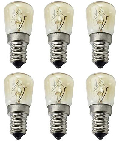 CTKcom 25W T25 E14 Base Oven Light Bulbs(6 Pack)- T25 E14 Microwave Light Bulbs 120V Heat Resistant Bulbs 300'C,Warm White Incandescent Light Bulb 360° Beam Angle,110-130V,6 Pcs