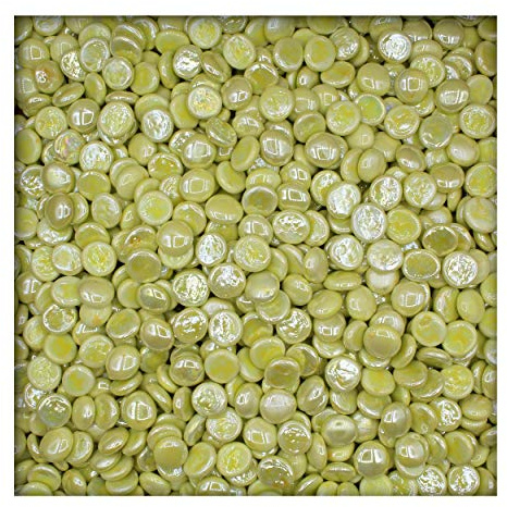 Kieskönig 2,5 kg opake Glasnuggets Glassteine Muggelsteine Mosaiksteine 17-19 mm Lemon