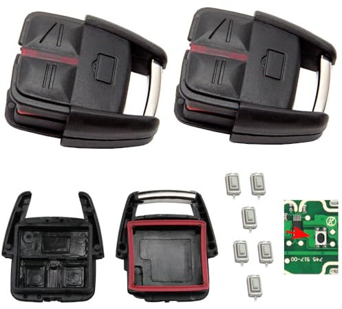 Repair Reparatur Satz Auto Schlüssel Austausch Gehäuse mit 2X 3 Tasten + Drucktaster kompatibel für Opel Vectra C Signum