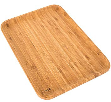 Point-Virgule Serviertablett aus Bambus, großes holztablett für Küche, rechteckig, 35x24x2cm