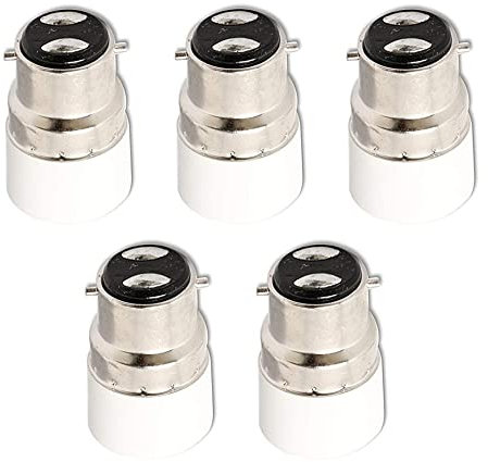 Hsthe Sea 5X B22 to E14 Socket Converter, Bayonet to Small Screw Adapter, BC to SES Converter, Lamp Adapter for LED Lights & Bulbs & CFL Lights