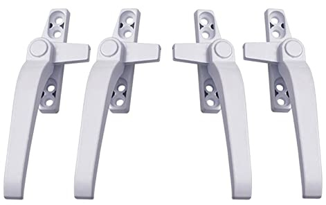 MagiDeal Window Handles Key Locking Replacement Right/Left Hand, Zinc Alloy Window Hardware Kit, Window Handle Lever Casement Double Glazing Switch (113x73x23mm, 2×White Left Right)