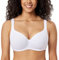 DELIMIRA Women's Padded Bra T Shirt Underwired Support Bra Balcony Seamless Full Cup Comfort Bra White 36H