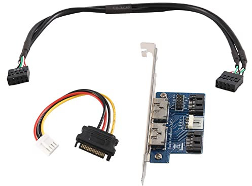 Pokhdye Double Connection Sata to 5V 12V Supply via Esata USB Port Adapter Convert Expansion Converter Card with 2.5 Inch 3.5 Inch Fixed Plate