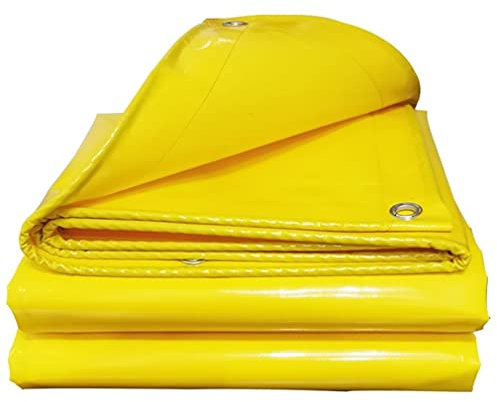Bâche De Protection 2x3m,600g/m²PE Bâche Étanche avec Oeillets Aluminium,Utilisé Poure Bois De Chauffage,Camions Meubles De Jardin (Color : Yellow, Size : 4x4m)