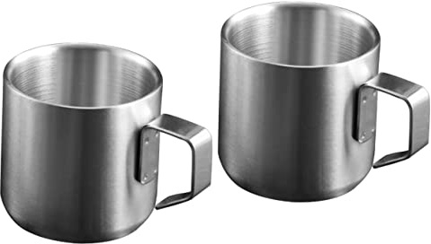 UPKOCH 2 Pièces Tasse À Café Tasse À Tasse À Expresso De Voyage Tasse À Café En Acier Inoxydable Tasse À Expresso En Métal Tasses À Café En Émail Tasse De Bière De Camping Tasse De