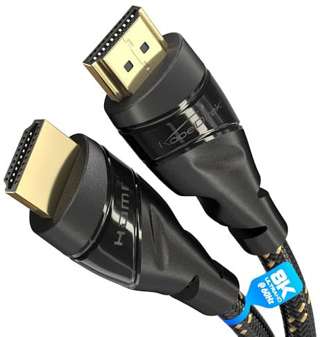 KabelDirekt – 8K & 4K HDMI-Kabel – 5m – Nylon – für PS5, Blu-ray, Xbox | 10K, 8K@60Hz & 4K@120Hz, High Speed HDMI mit Ethernet & Nylonmantel – für PS5, Xbox Series, Switch & Blu-ray