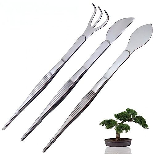 Haowul 304 Pinchazas De Acero Inoxidable Harro De Paja Suelo Aflojando Pinzas Rake Bonsai Pinzas Carnosas