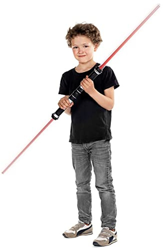 Maskworld Lichtschwert Laserschwert Doppelklinge / 2 Schwerter mit 7 LED Farben & Sound - Spielzeug 132cm mehrfarbige Lichteffekte