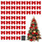 AYNKH - Lote de 48 lazos rojos con bolsa de almacenamiento, adornos para árbol de Navidad, guirnaldas de Navidad, regalo de Navidad, cinta de fiesta de familia