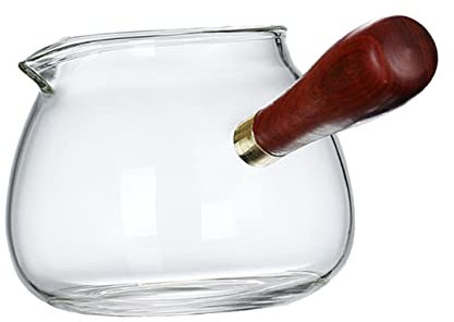 FUNOMOCYA High Borosilicate Glass Tea Dispenser 350ml Heat-Resistant Teacup Side Handle for Household Gongfu Tea Set