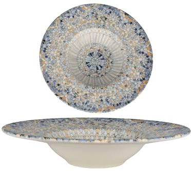 Bonna Assiette De Pâtes - Luca Mosaic - Porcelaine - 28 cm (400cc) - lot de 2