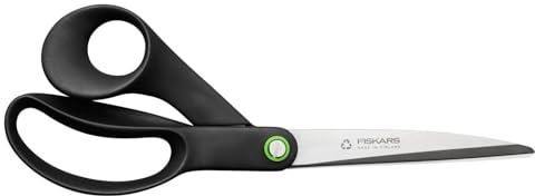 Fiskars ReNew Universalschere, Länge: 24,9 cm, Recycelter Edelstahl/Recycelter Kunststoff, Functional Form, Schwarz, 1074546