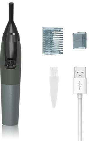 Electric Eyebrow Trimmer for Women, Nose Hair Painless Razor Removal for Men, Mini Epilator for Bikini, Remover for Face, Eye Brow, Nose Hair, Ear Hair, Chin, Peach Fuzz, Lips, Arms, Body (Black)