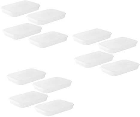 Cabilock 12piezas Caja Para Almacenamiento De Carne y Bacon Recipientes Transparentes Para Refrigerador Para Pescado