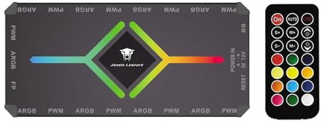Jungle Leopard Prism4MAX-X3 RGB PC Lüfter 120MM 3er Pack Gehäuselüfter[Infinite Mirror][HDB]58.36CFM/1600RPM/26LEDs 5V3PIN ARGB und 12V4PIN PWM Lüfter (Schwarz-HUB)