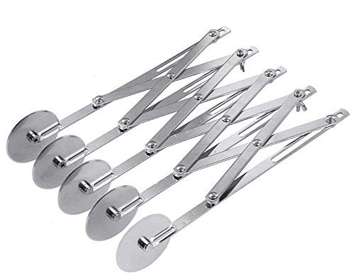 Frantic RAY 5-Wheel Pastry Slicer, Stainless Steel Telescopic Pizza Slicer, Multi-Wheel Cutter, Dough Divider