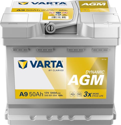 Batterie de démarrage VARTA Dynamic AGM A9-12V 50Ah 540A - 550901054 - Pour véhicules Start-Stop