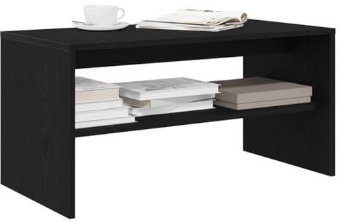 Brokky 859110 Mobile Porta TV Rovere Nero 80x40x40 cm in Legno Multistrato Mobile TV Mobile Porta Televisore,Mobiletto Industriale Tavolino Basso Vintage Console per Salotto