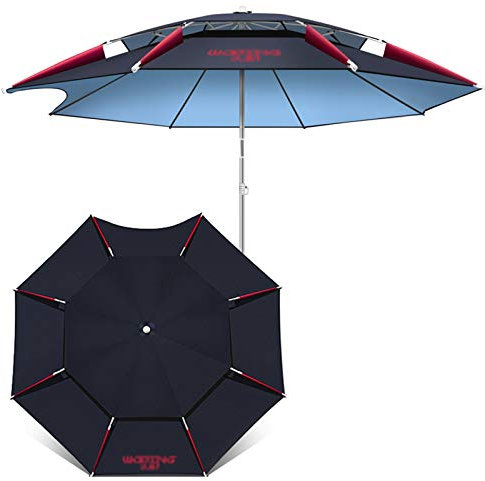 HUIBBGO Parasols d'extérieur pour la pêche, la Voiture, Le Patio, Le Jardin, la Plage et Le Bord de la Piscine - Légers, inclinables à 360°, manivelle Ouverte et Double Dessus