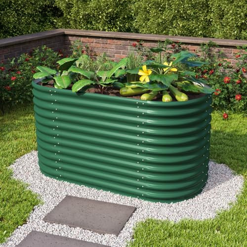 Vitavia Hochbeet Vita 858, seegras, 82 x 162 x 86 (L x B x H) | Wetterfest aus Zincalume® | Ergonomisch & Rückenschonend | Schutz vor Schnecken & Unkraut | Perfekt für Gemüse & Blumen
