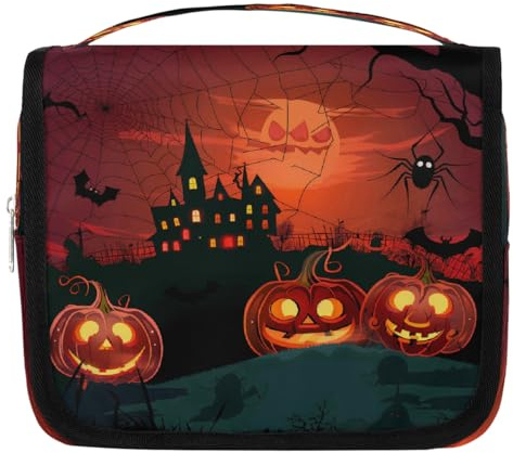 Trousse de toilette à suspendre en forme de château d'araignée - Trousse de toilette de voyage pour cosmétiques et accessoires de maquillage - Trousse de douche étanche pour femmes, filles, enfants,