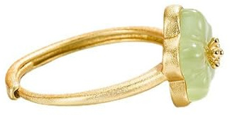 Anello da donna regolabile in giada vintage con fiori di prugna, gioielli di ispirazione orientale, impilabile, accessorio minimalista da indossare tutti i giorni, Adjustable
