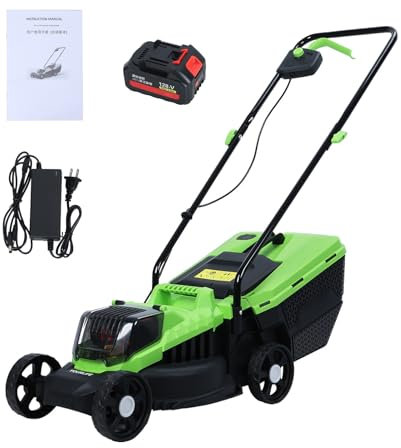 ohfruit La Tondeuse à Gazon électrique, 1600W puissants tondeuses la Marche, 3600 TR/Min de Auto-propulsée, poussée sans Fil avec Moteur balais amélioré, réservoir d'herbe Vert