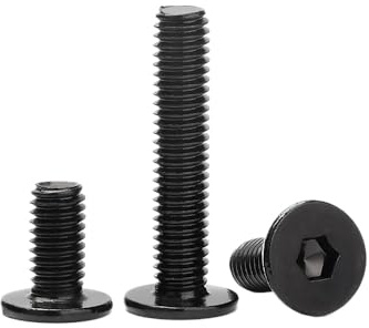 M2 / M2.5 / M3 / M4 / M5 / M6 / M8 Tornillos de cabeza plana avellanada de acero 10,9 negro (M2,5-0,45 x 35 mm - 100 piezas)
