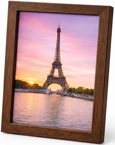 Abio Bilderrahmen 21x29,7cm DIN A4 Braun MDF Acrylglas Fotorahmen Frame Posterrahmen für Fotos Bilder Poster Rustikal Vintage Retro