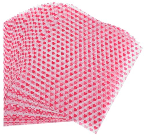 MOTHNUR 50pièces Papier Sulfurisé à Motif Cœur Pour Panier Absorbant Huile Alimentaire Papier Pour Four Et De Gâteaux