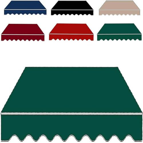 Tessuto di Ricambio per Tenda da Sole per Telaio 2.5x2m 3x2m 4x2m,Tessuto di Ricambio per Tenda da Sole da Giardino,Telo di Ricambio per Tenda da Sole con Mantovana,Verde,(8.2x5ft) 2.5x1.5m