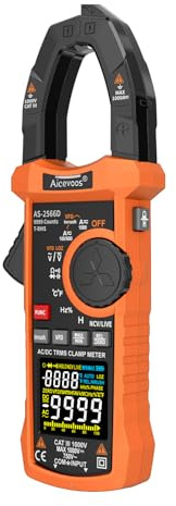 Aicevoos Digital strömtång multimeter 1000 A TRMS 6000 räknare, ström- och spänningsprovare med VFD, LOZ-läge mäter växel-/likström, spänning, temperatur, frekvens, kapacitet, motstånd, durc